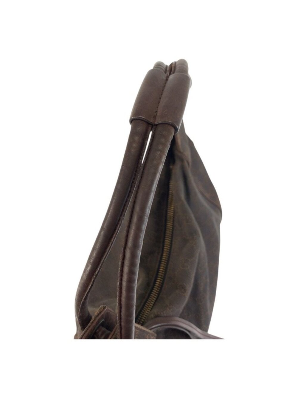 Gucci Brown GG Canvas Leather Shoulder Bag - Picture 7 of 9